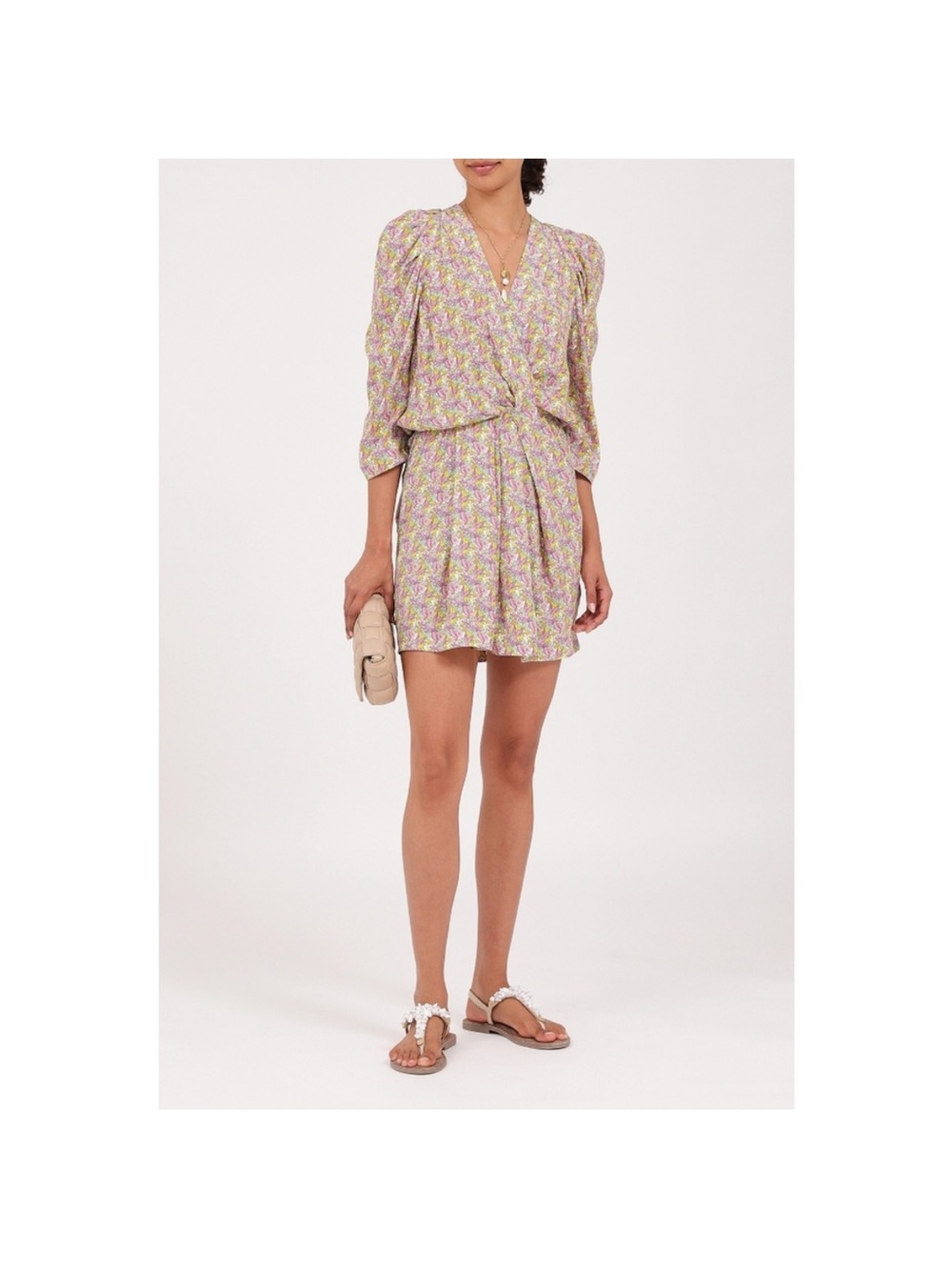 Zadig & Voltaire Pastel Floral Print Top in Pink, Yellow, Green